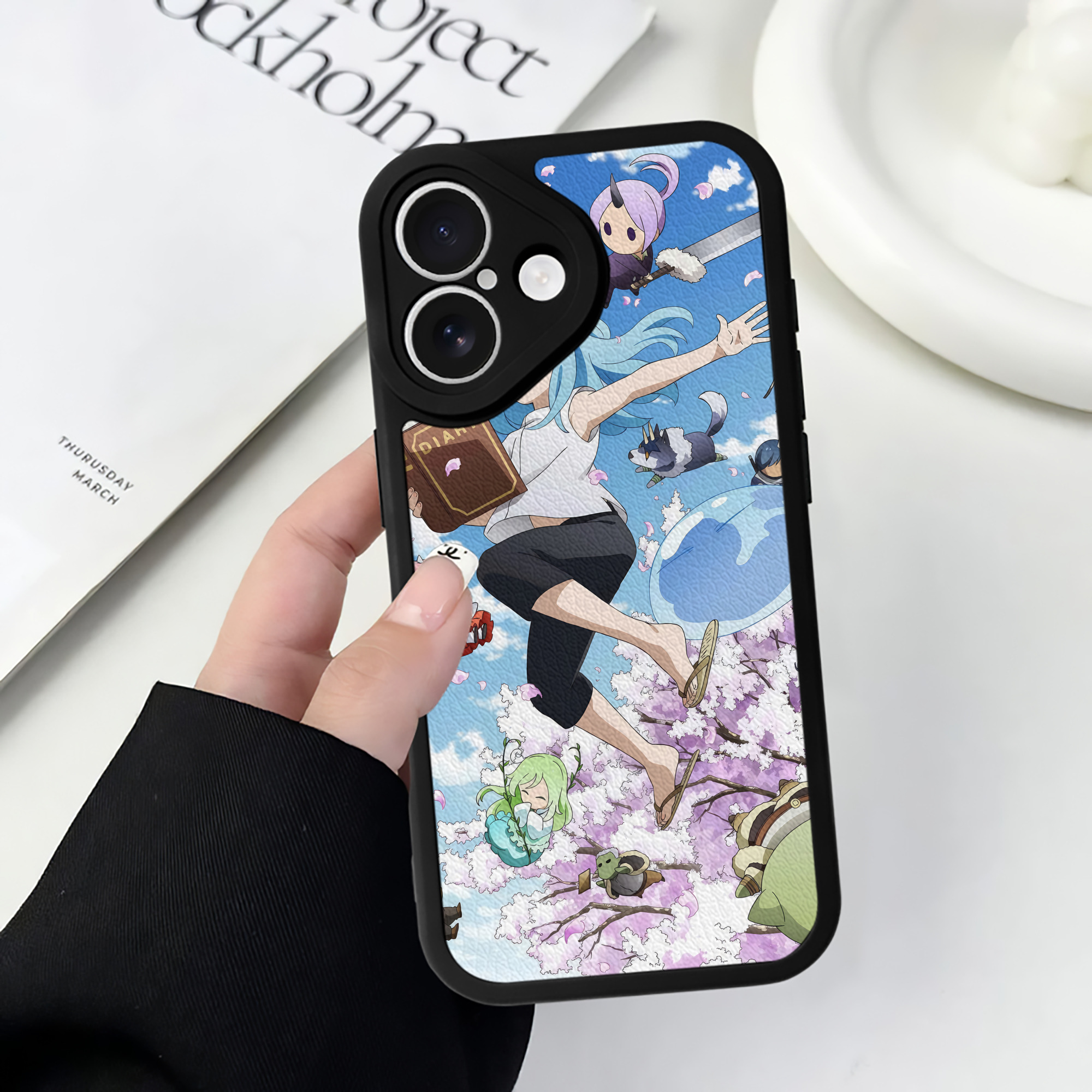 （画像用） 転スラ Regarding Reincarnated to Slime 【iPhone 16シリーズ対応】シリコンスマホケース（レザー調） 材質：シリコン